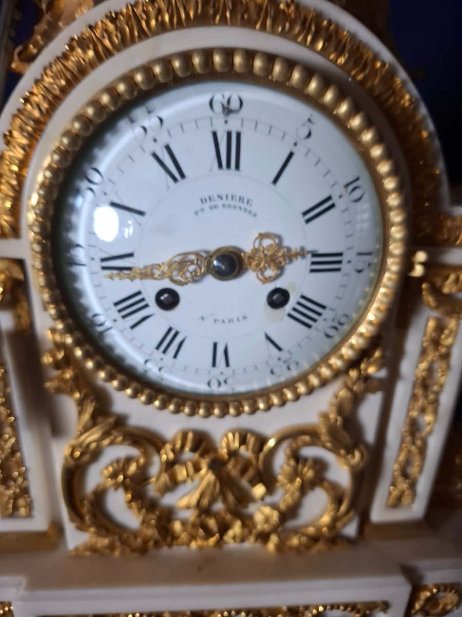 Louis XVI Style Clock Signed Deniere-photo-4