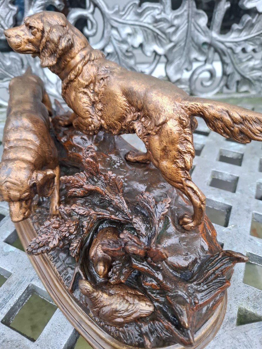 Bronze Deux Chiens De Labriere-photo-3