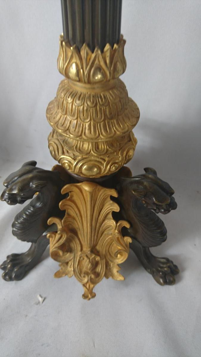 Pair Candelabra Gilt Bronze-photo-3