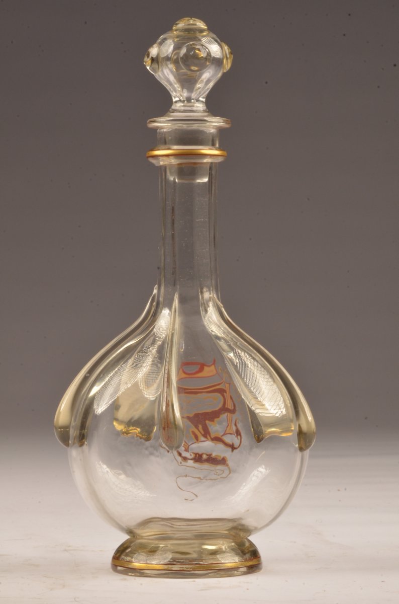 Decanter Emile Gallé. H. 27.5 Cm.-photo-3