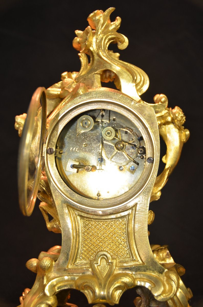 Gilt Bronze Clock Set.-photo-1