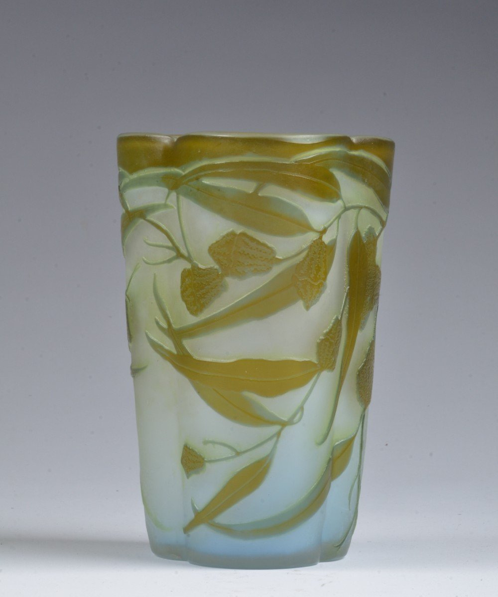 Art Nouveau Vase Decor Eucalyptus. Signed Gallé *.-photo-2