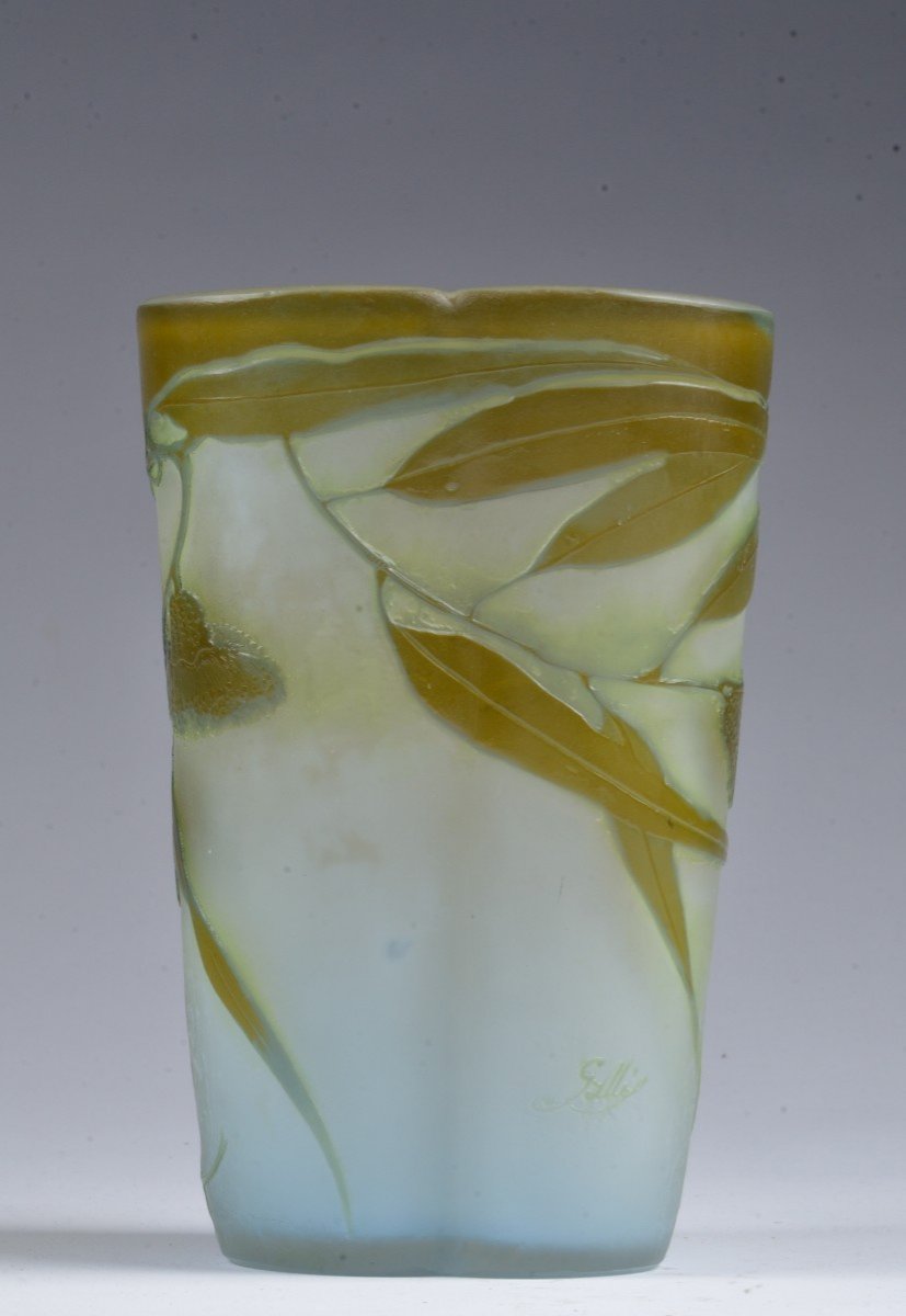 Art Nouveau Vase Decor Eucalyptus. Signed Gallé *.-photo-1