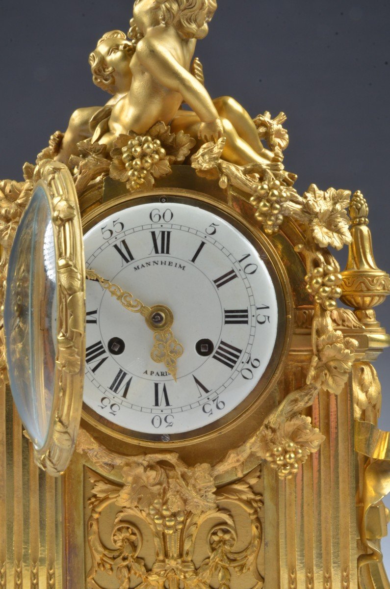 Gilt Bronze Clock By Mannheim à Paris.-photo-2