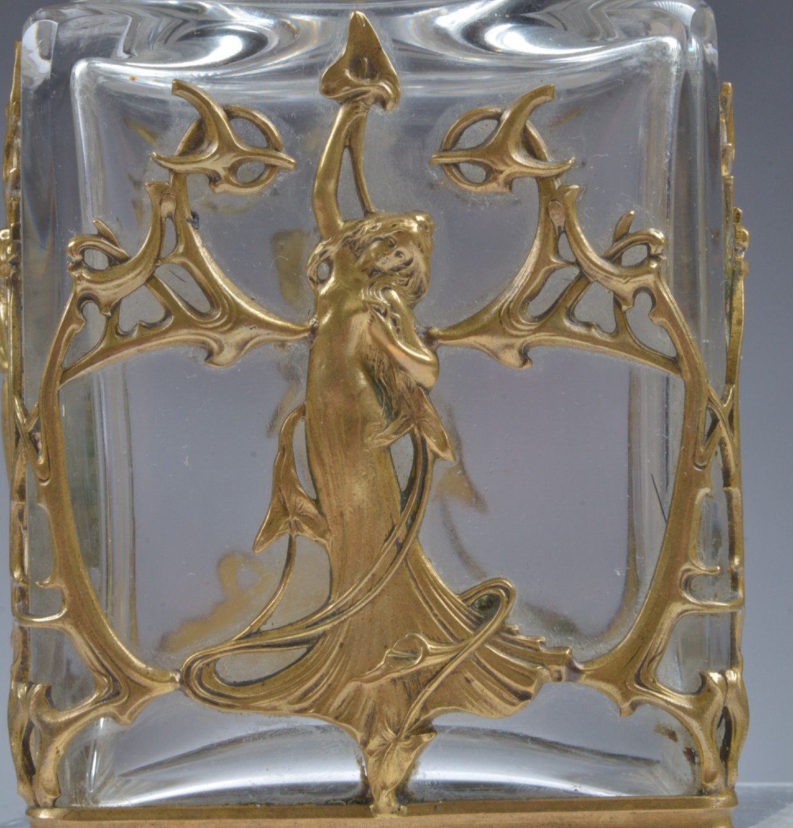 Art Nouveau Bocal Cristal Avec Bouchon-photo-4