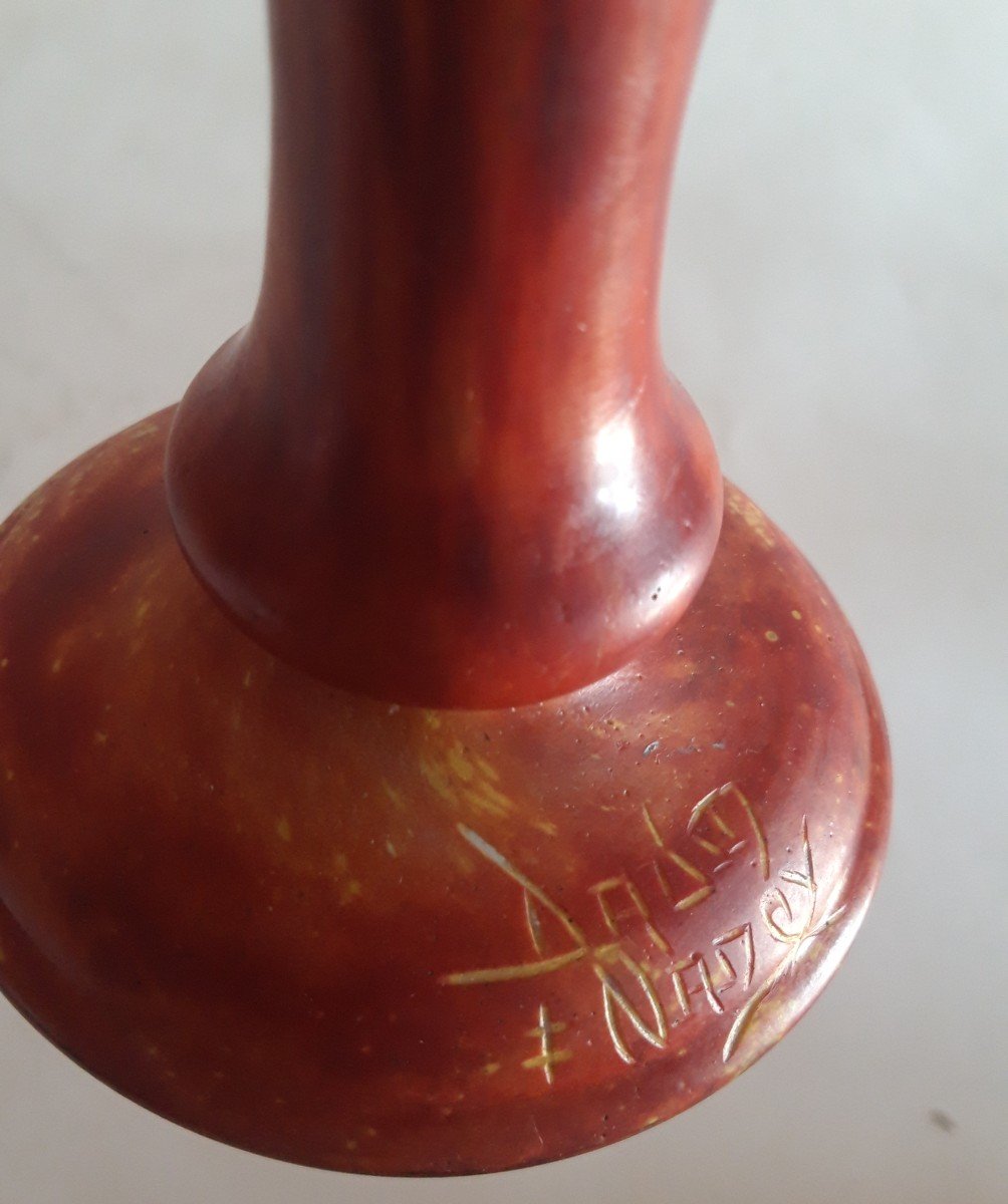 Vase Signed Daum Art Deco-photo-3