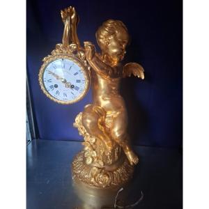 Gilded Bronze Putto Clock.