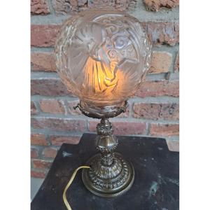 Lampe Bronze Muller Freres Luneville 