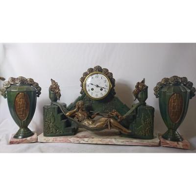 Clock Garniture. G. Limousin.