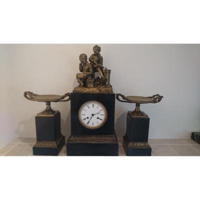 Clockset. Bronze And Marble.