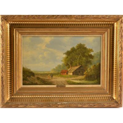 Dutch School Painting. Signed Gvh