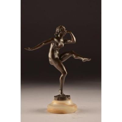 Bronze Art Nouveau Dancer By Roger Varnier.