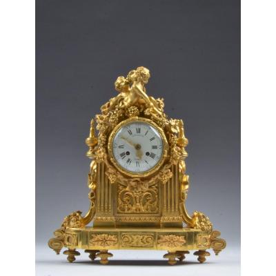 Gilt Bronze Clock By Mannheim à Paris.