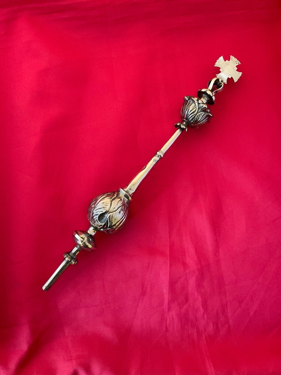 Virgin Scepter In Sterling Silver 17th Century-photo-2