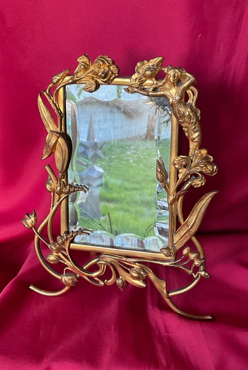 Art nouveau Miroir d’époque -photo-2