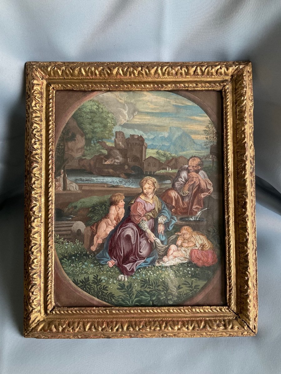 Gouache < Characters In A Medallion > 18th Century-photo-1