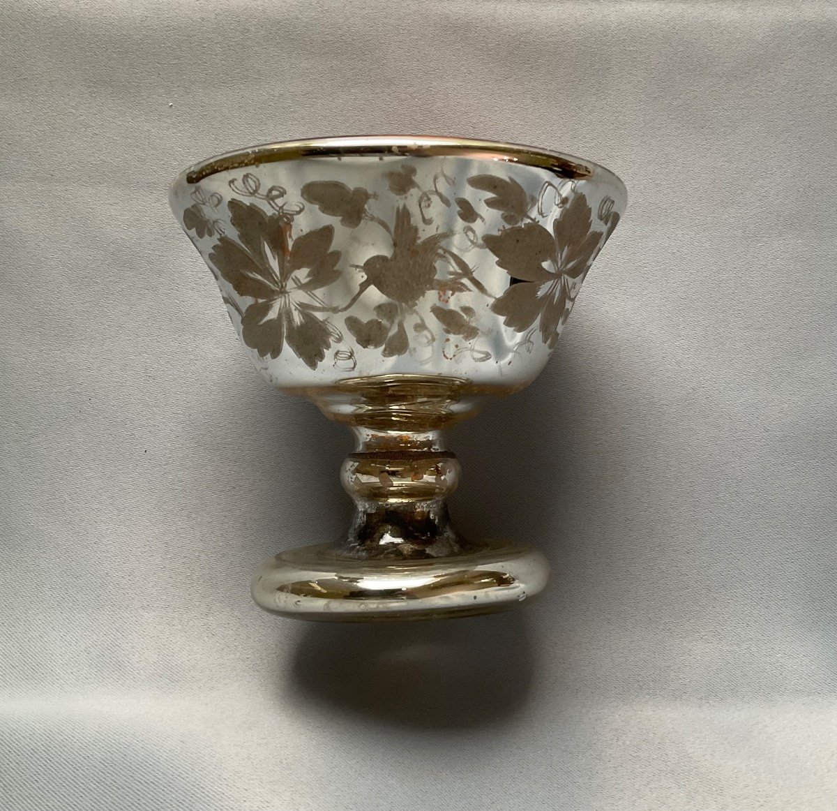 Verre Eglomisé Petite Coupe 19éme Siècle -photo-1