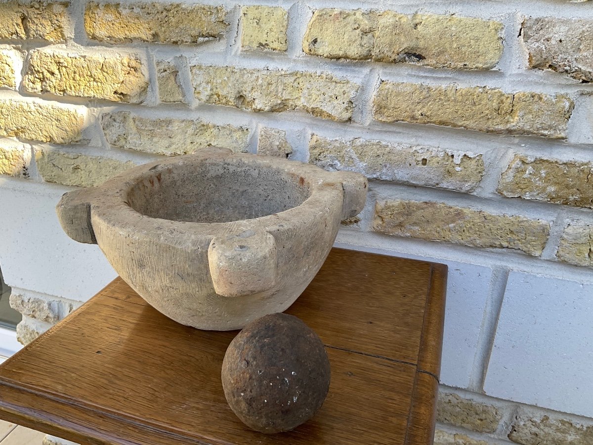 Apothecary Mortar In White Marble 18th Century -photo-5