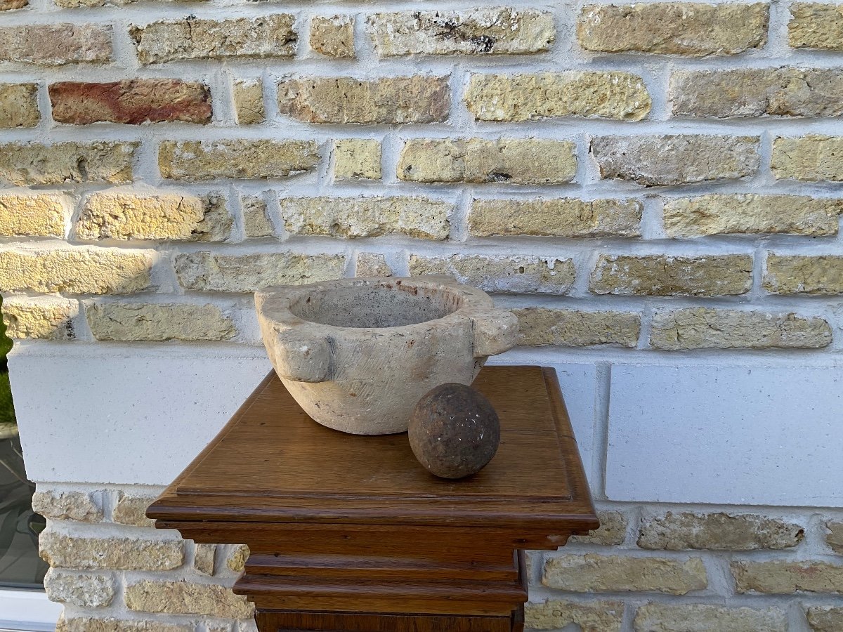 Apothecary Mortar In White Marble 18th Century -photo-8