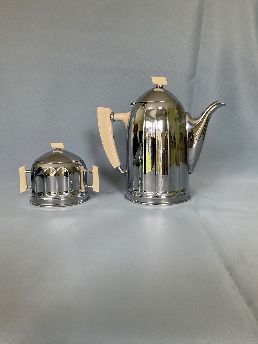 Art Deco Sugar Bowl And Coffee Pot -photo-5