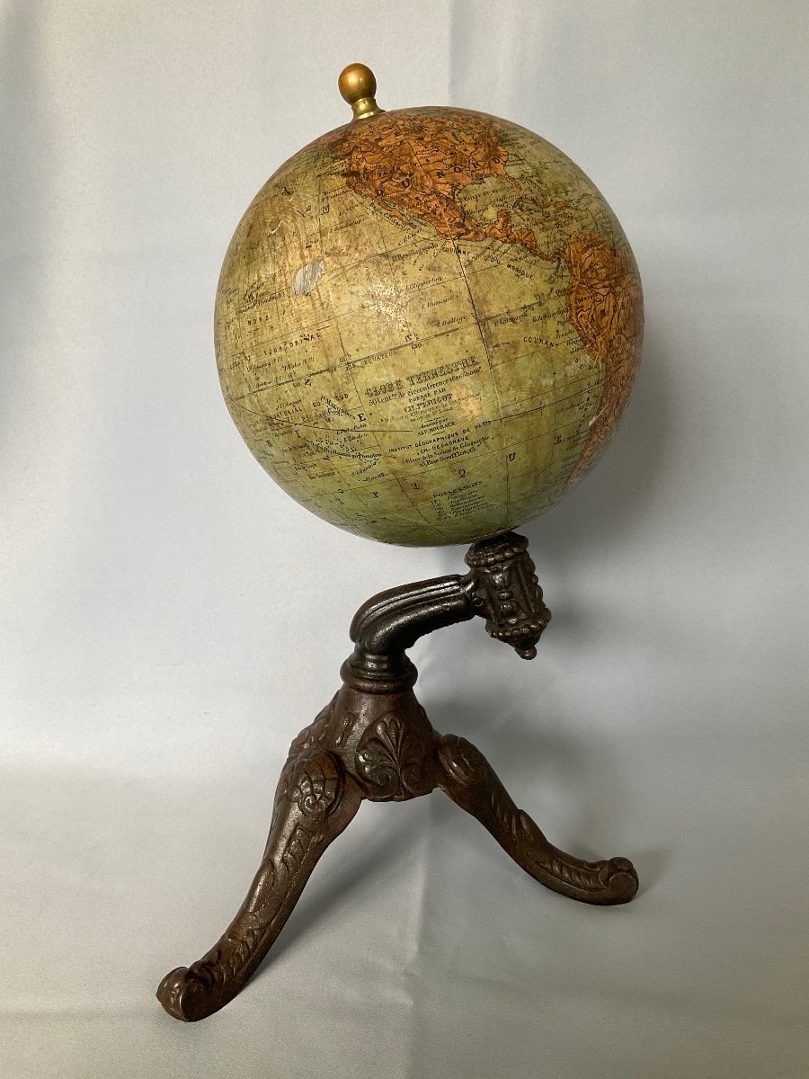 Small Terrestrial Globe Late 19th Century By Ch. Perigot Paris