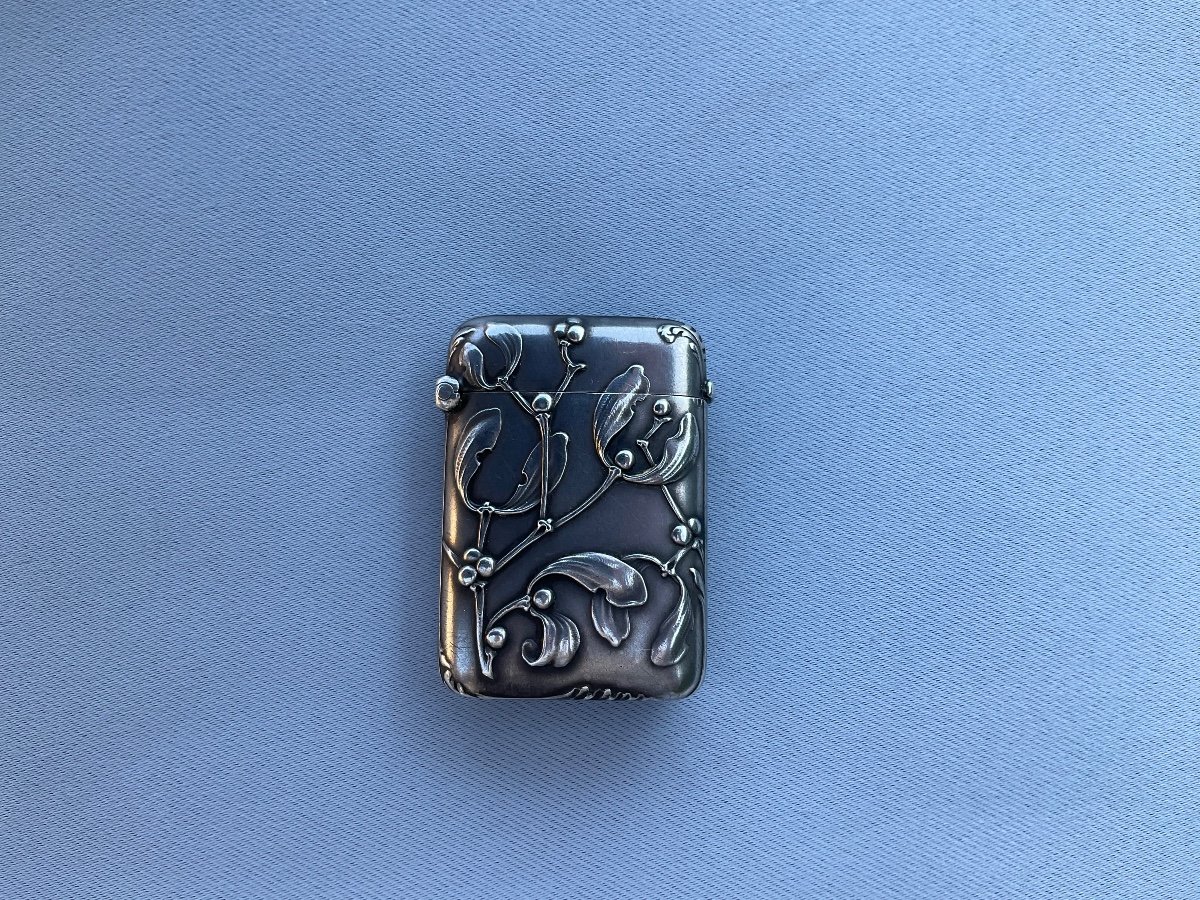 Pyrogenic Small Matchbox In Late 19th Century Silver 