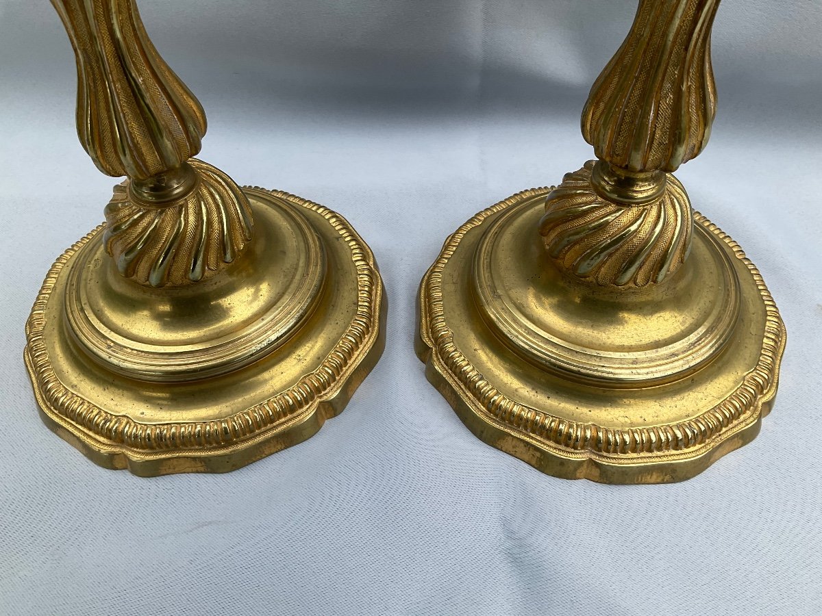  18th Century Gilt Bronze Candlesticks -photo-4