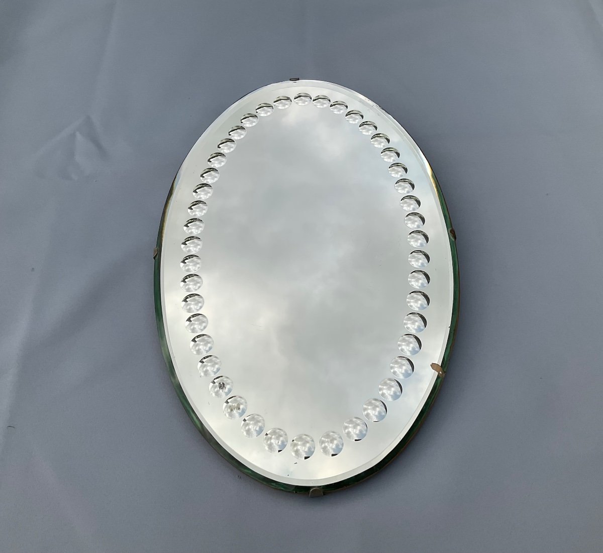 Oval Pastille Mirror Circa 1950-photo-2