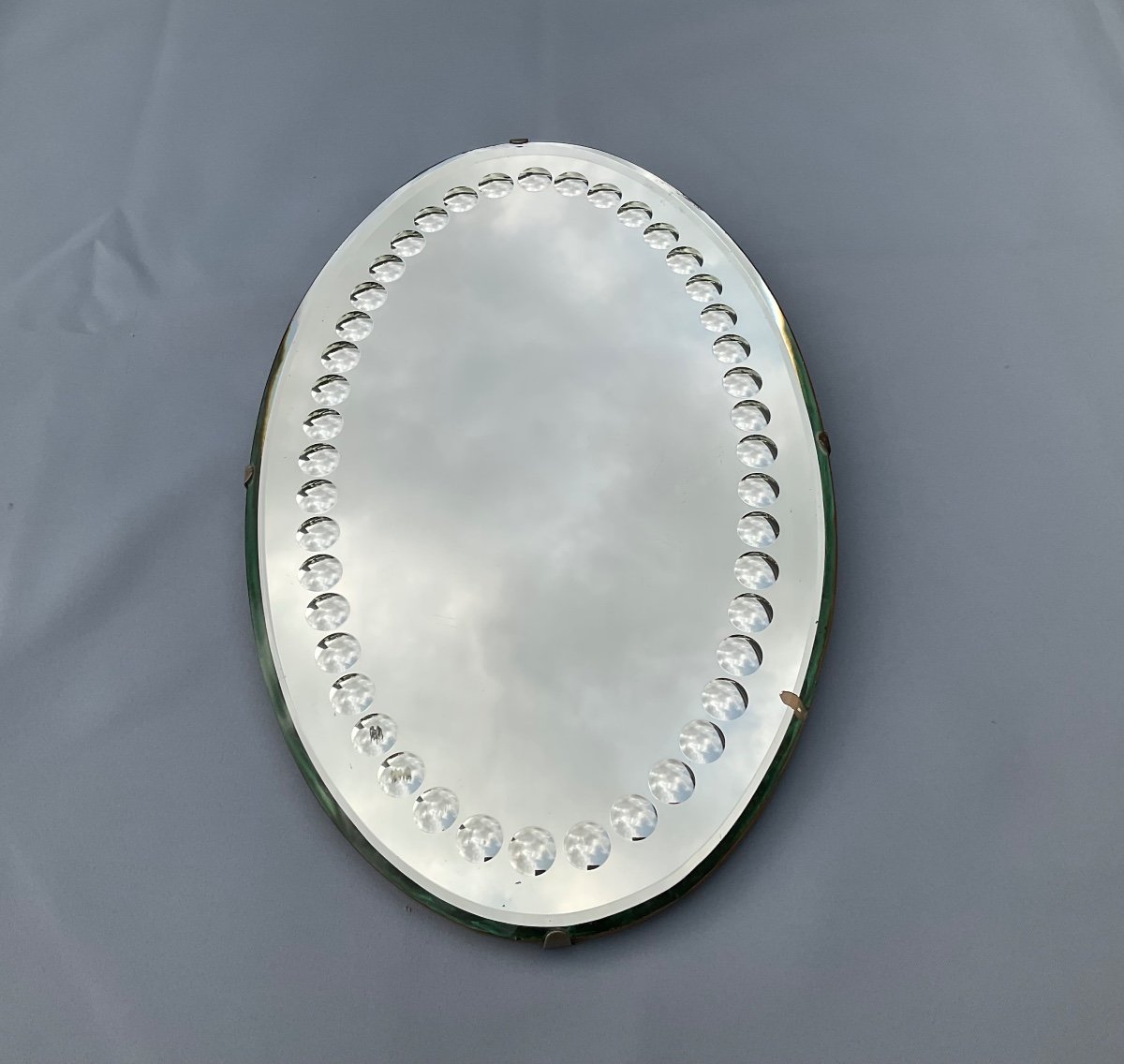 Oval Pastille Mirror Circa 1950-photo-2