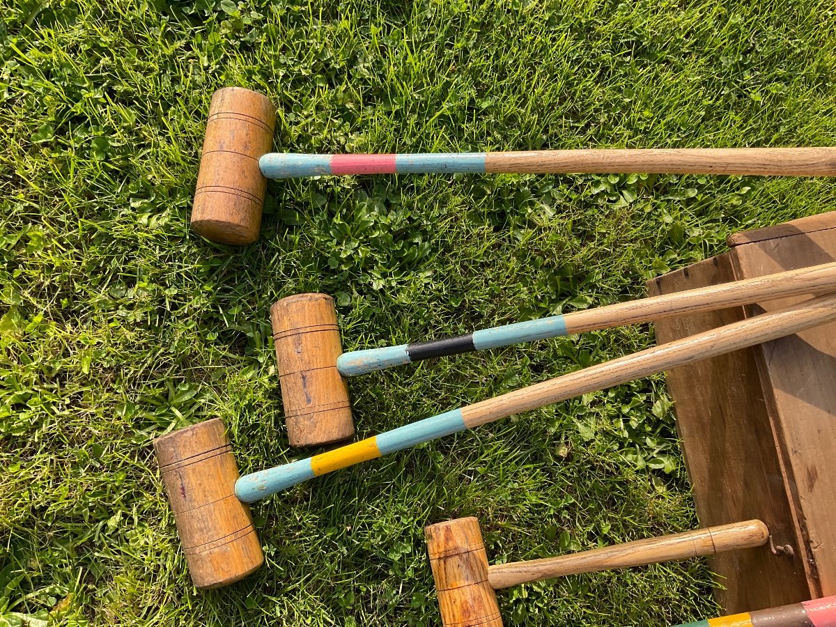 Large Croquet Game For 8 Players, Late 19th Century -photo-3