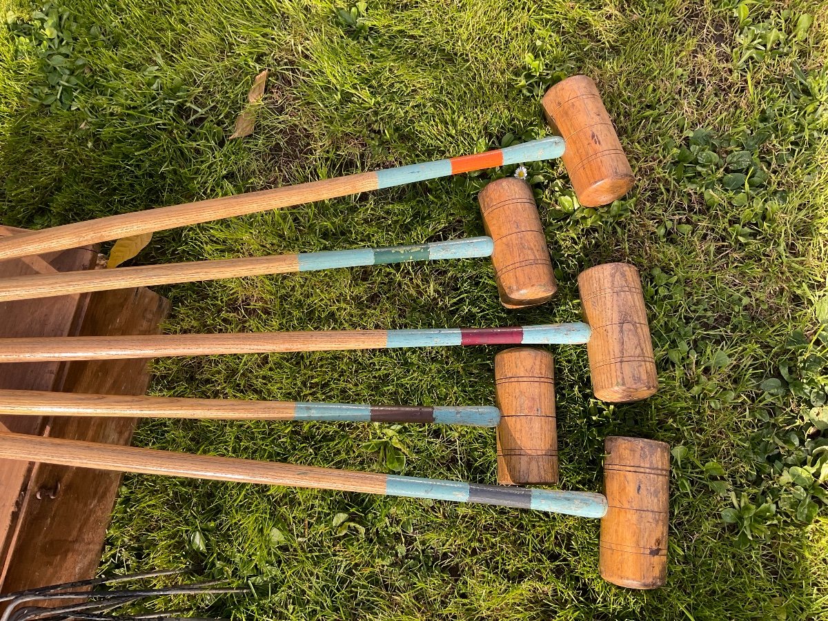 Large Croquet Game For 8 Players, Late 19th Century -photo-4