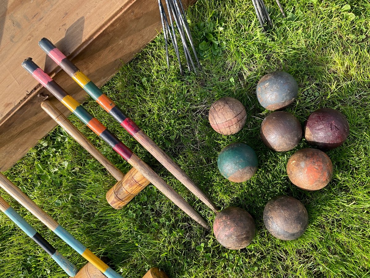 Large Croquet Game For 8 Players, Late 19th Century -photo-1