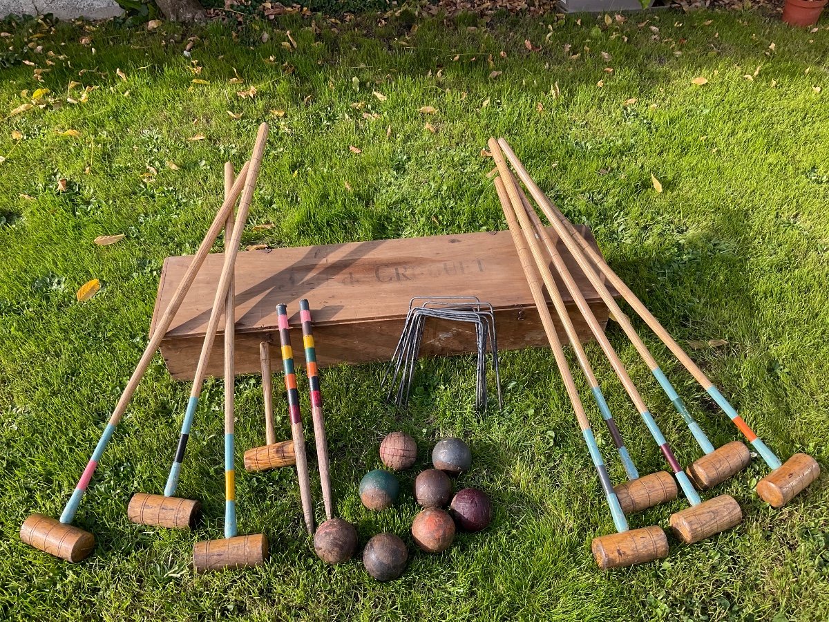 Large Croquet Game For 8 Players, Late 19th Century -photo-7