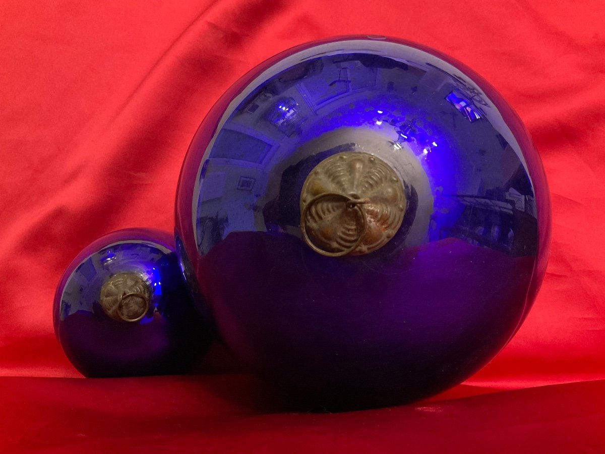 19th Century Eglomisé Glass Pardon Balls -photo-2