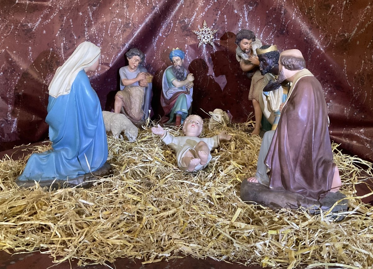 Church Nativity Scene Christmas Santons Late 19th Century -photo-2