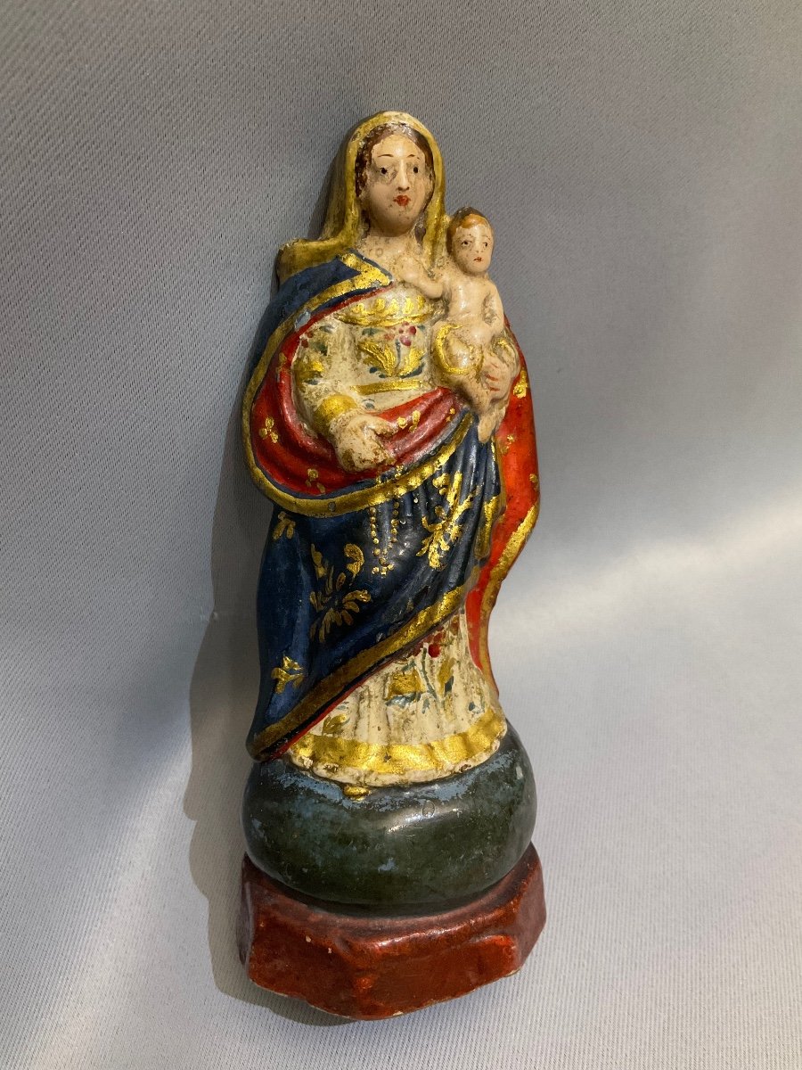 Statuette Of The Virgin And Child, Early 19th Century -photo-2