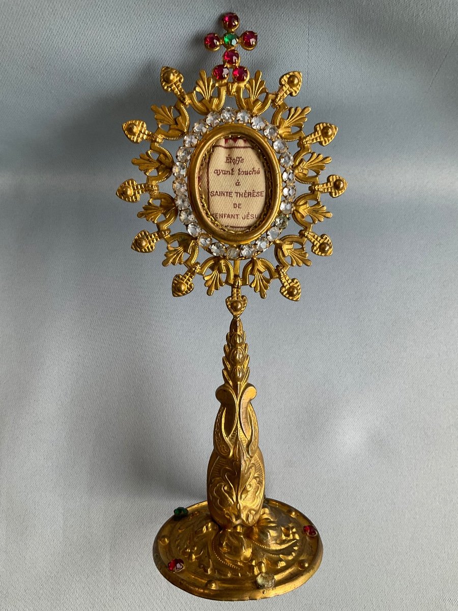 Petite Monstrance En Laiton Doré Fin 19éme Siècle -photo-4