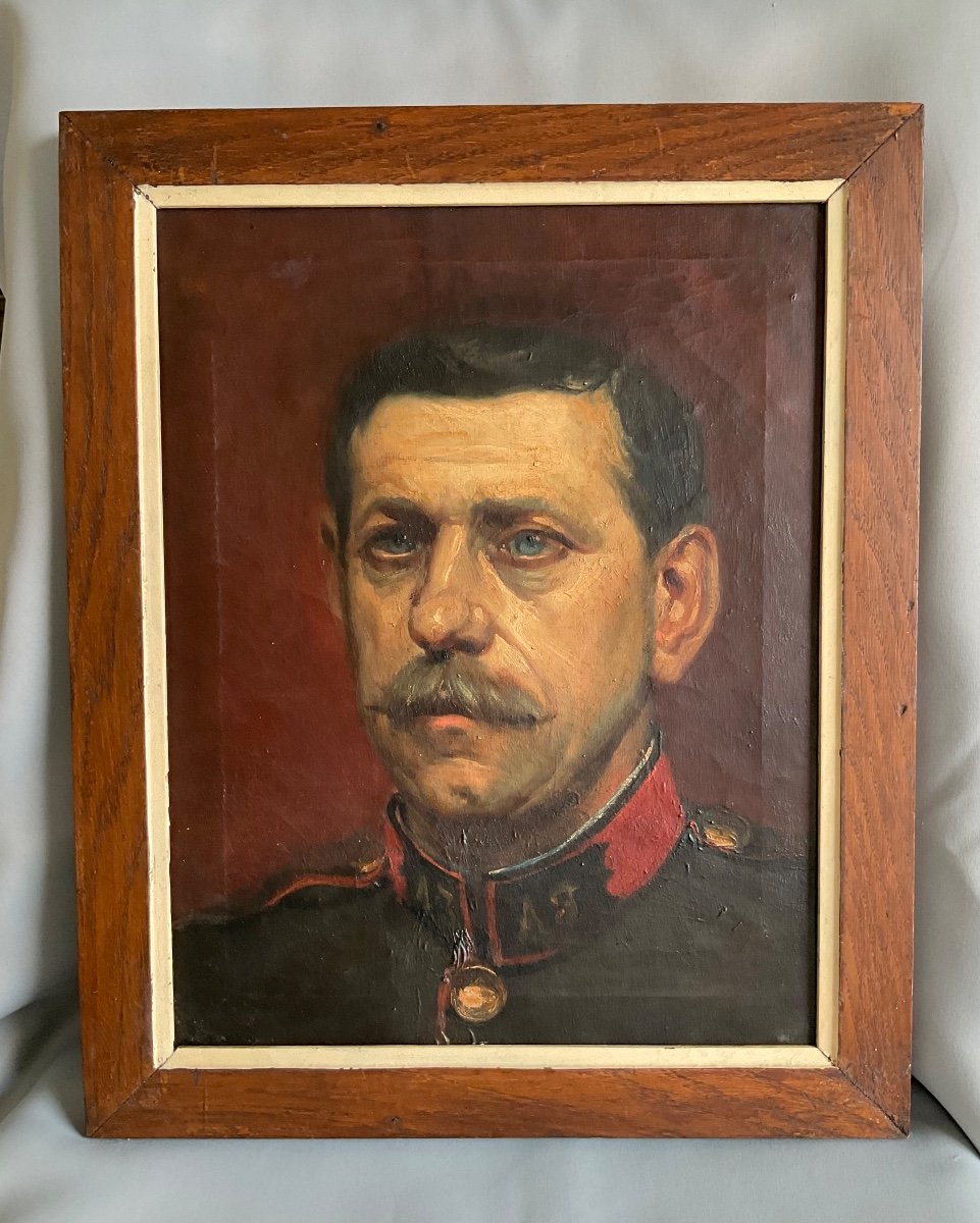 Military Portrait Of An Officer By E.doutreligne Roubaix School -photo-1