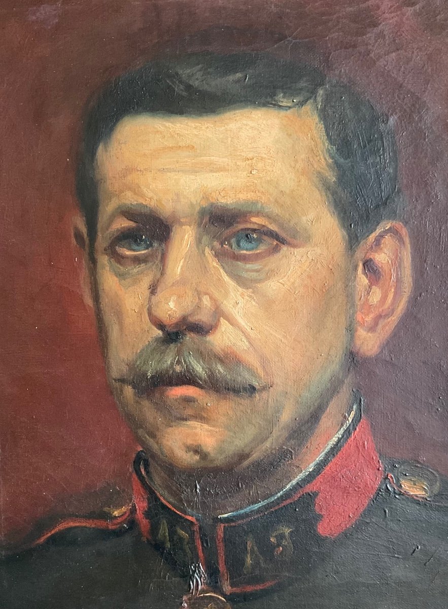 Military Portrait Of An Officer By E.doutreligne Roubaix School -photo-2