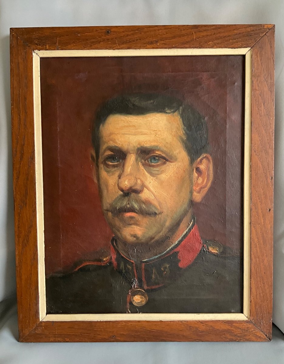 Military Portrait Of An Officer By E.doutreligne Roubaix School 