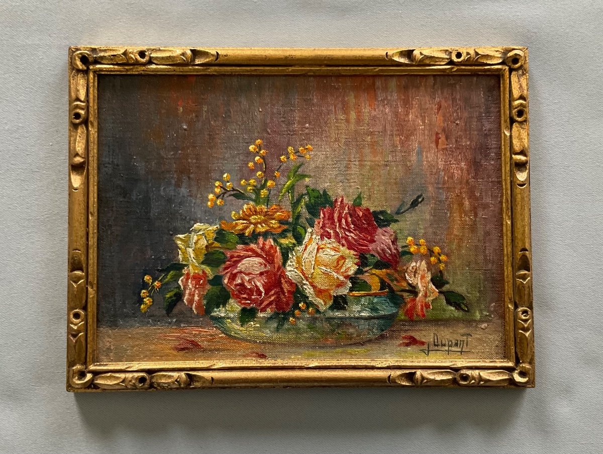 Peinture Art Déco Signé J . Dupont 1930