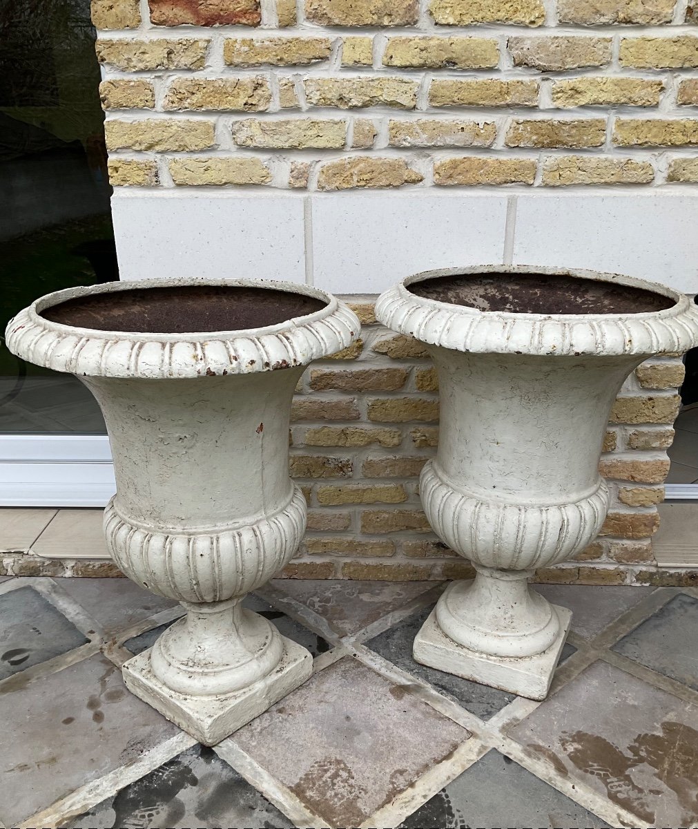 Imposing Pair Of Medici Vases From The 18th Century -photo-2