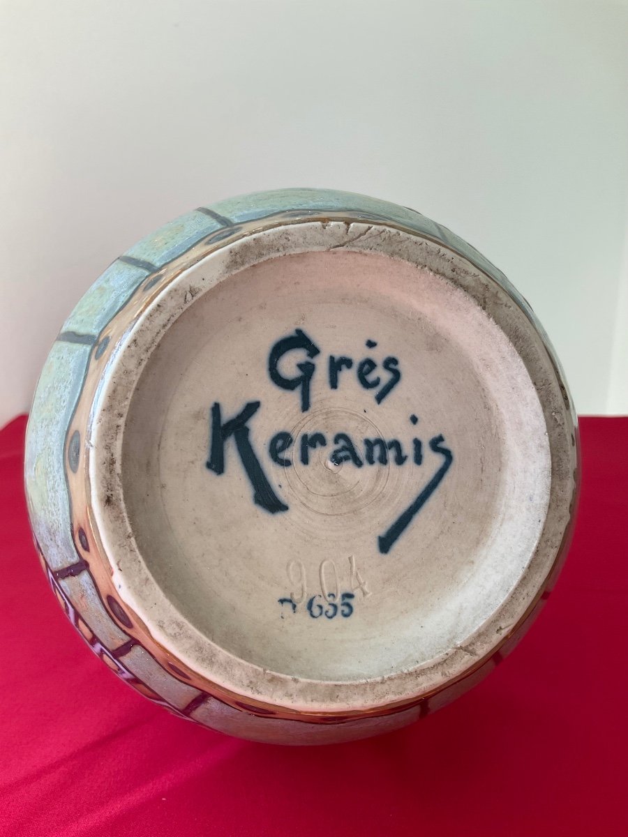 Kéramis Vase En Grès époque 1920-photo-4