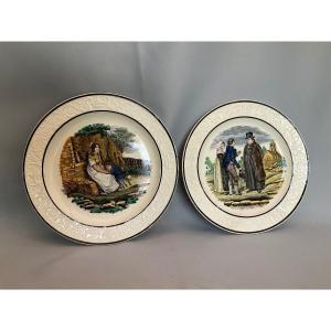 Assiettes Choisy Le Roi P.H Début 19éme Siècle 