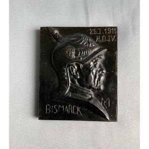 Bismarck Plaque En Fonte De Fer Patinée 20éme Siècle 