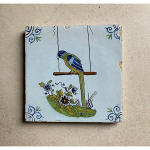 Desvres Tiles Bird Decor 19th Century 