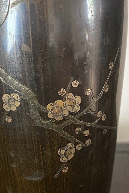 Paire De Vases Japonais En Bronze-photo-2