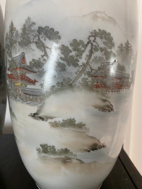 Paire De Vases Japonais En Porcelaine-photo-2