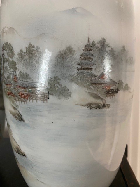 Paire De Vases Japonais En Porcelaine-photo-3