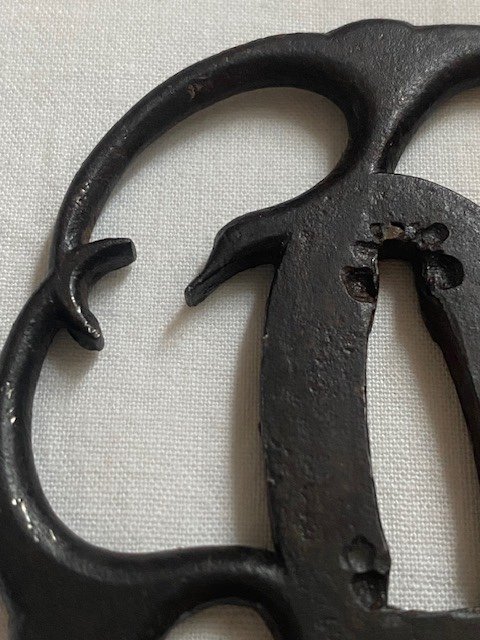 Iron Tsuba With Goose Decor-photo-1